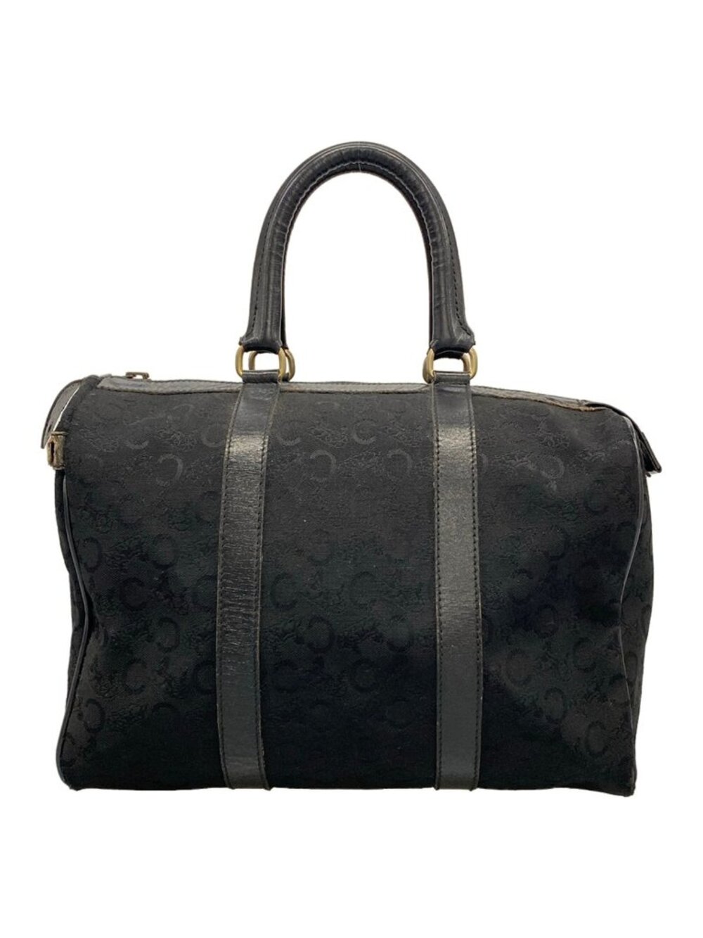 Celine Handbag C Macadam Pattern Black Vintage Leather